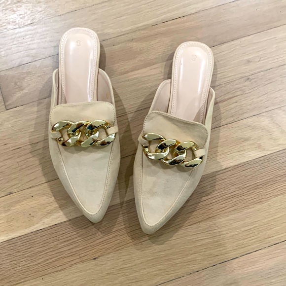 Size 8.5, Juliet Holy Mules Flats, Backless Loafers Slip on Metal Chain Slides - Picture 1 of 1